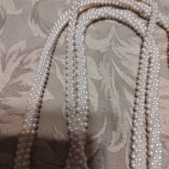 ▫️🎀▫️Elegant Vtg 80's Lusterous Art Deco Style Multi-Strand Seed Pearl Necklace - Picture 13 of 16